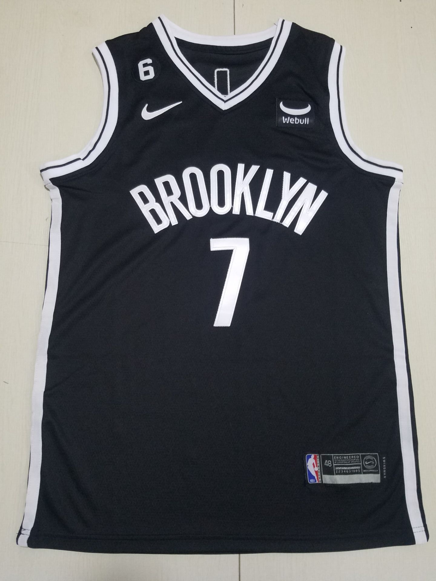 Men Brooklyn Nets 7 Durant Black 2022 Nike NBA Jersey